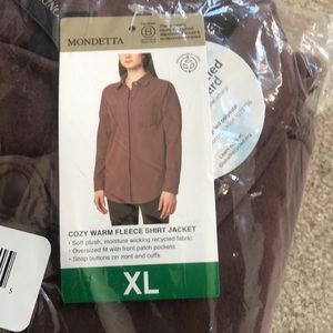 NWT Mondetta Ladies' Cozy Fleece Button Up Shirt -- Purple -- X-Large